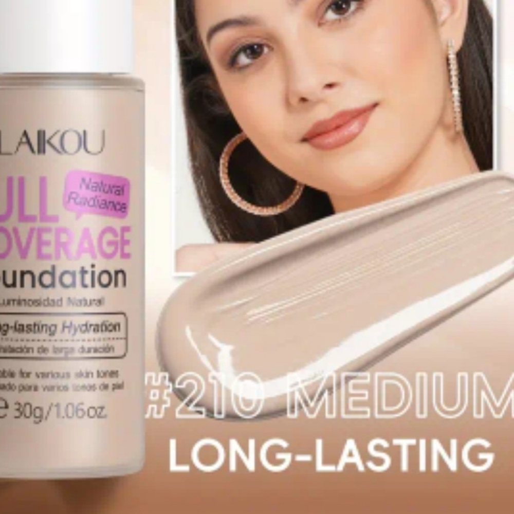LAIKOU Full Coverage Foundation - Cream 210 Medium Shade